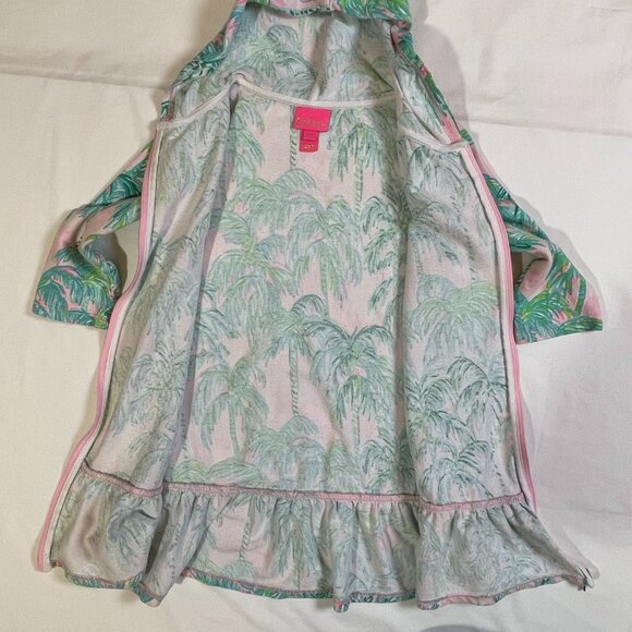 Lily Pulitzer Girls M Pool Beach Cover Up Pink Blossom Zip Up Hooded - Picture 9 of 12